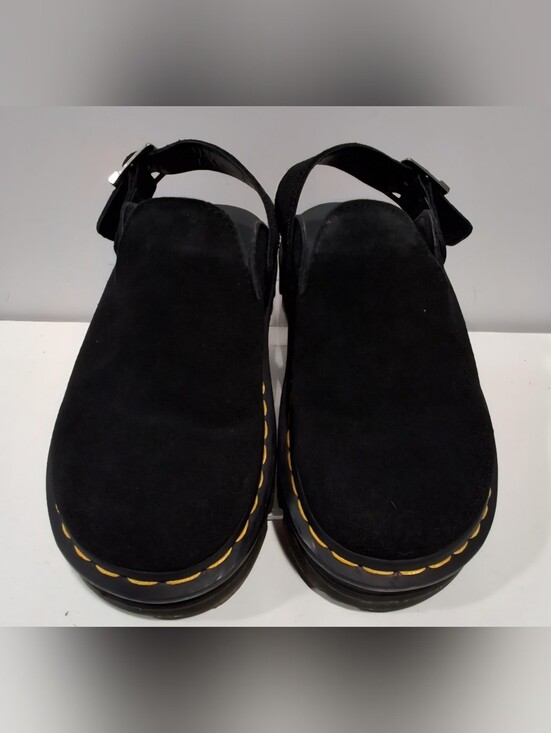 Dr. Martens Shoes - DR. MARTEN ZEBZAG SUEDE CASUAL SLINGBACK PLATFORM MULES Black US Women's 6 EU 37